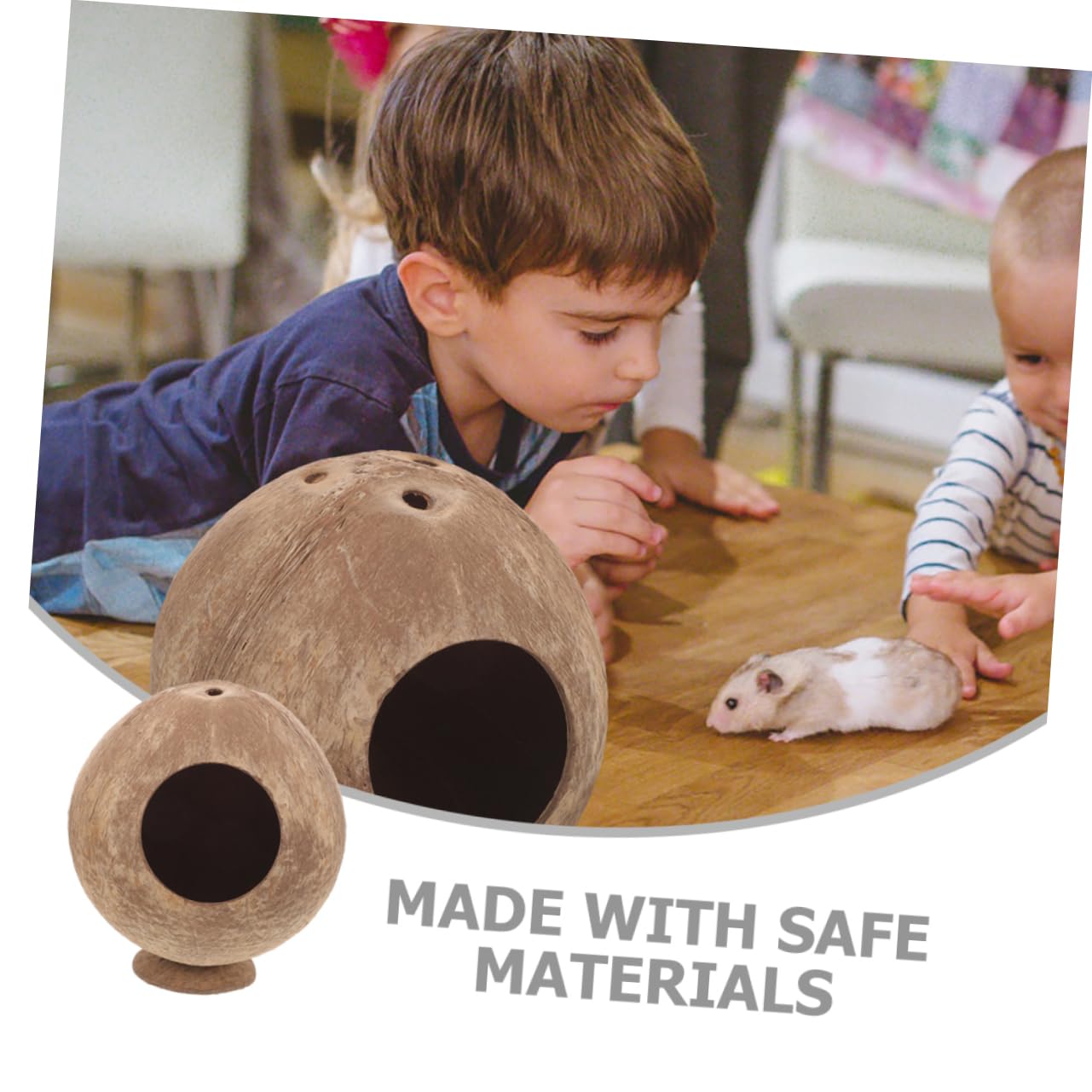 8stücke Hamster Kokosnuss-Haus Für Kleintiere Sichere Und Natürliche Versteckmöglichkeit Für Hamster Und Meerschweinchen Spielzeug Und Schlafplatz Und Langlebig