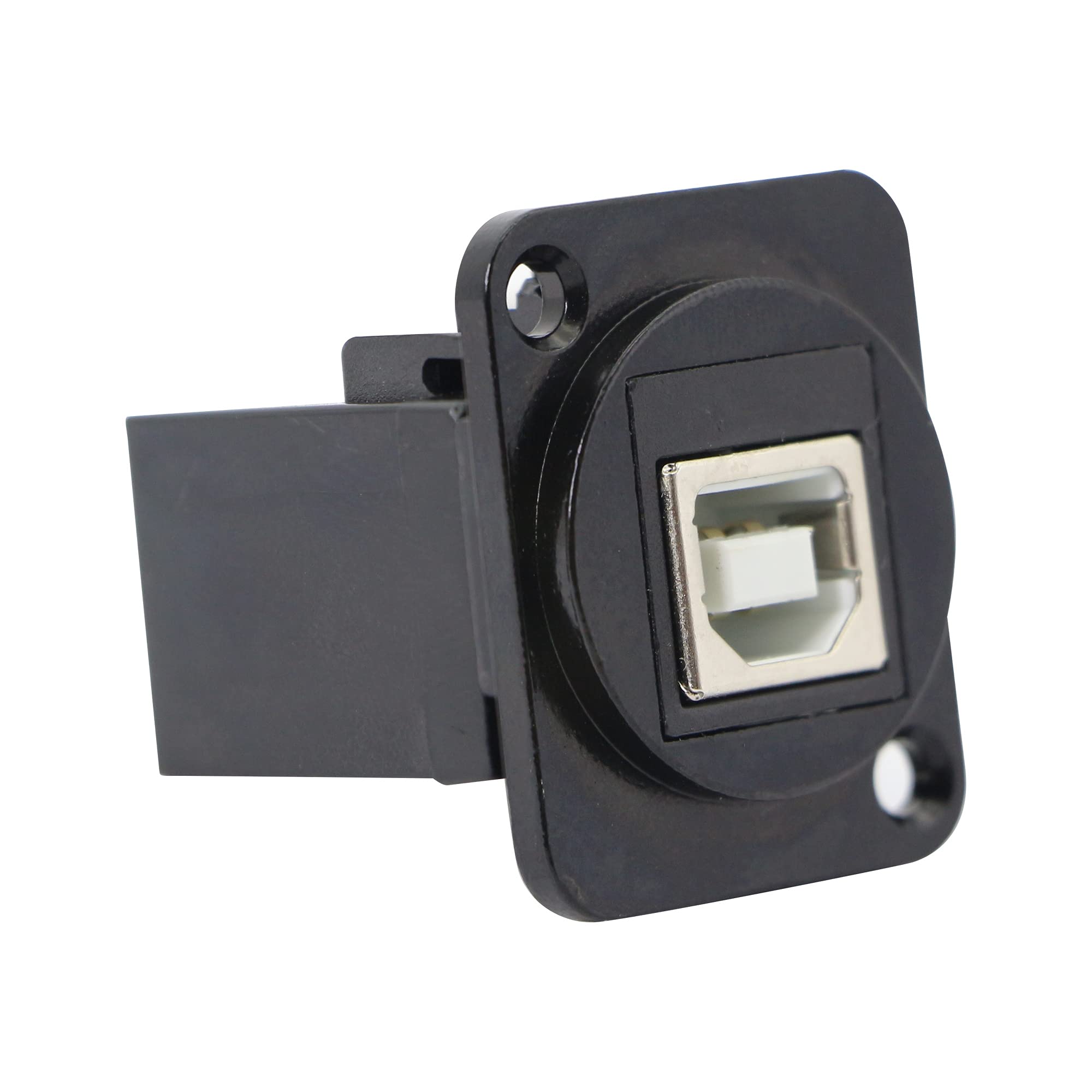 QIANRENON Connettore USB 2.0 Da B A Femmina Adattatore Per Pannello - Senza Saldatura Con Viti - Nero