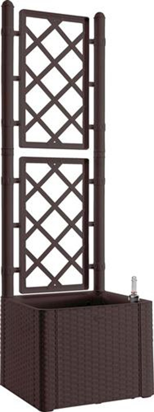 Fioriera rattan moka con spalliera lt 35 cm 43x43 h/cm 142 riserva d' acqua