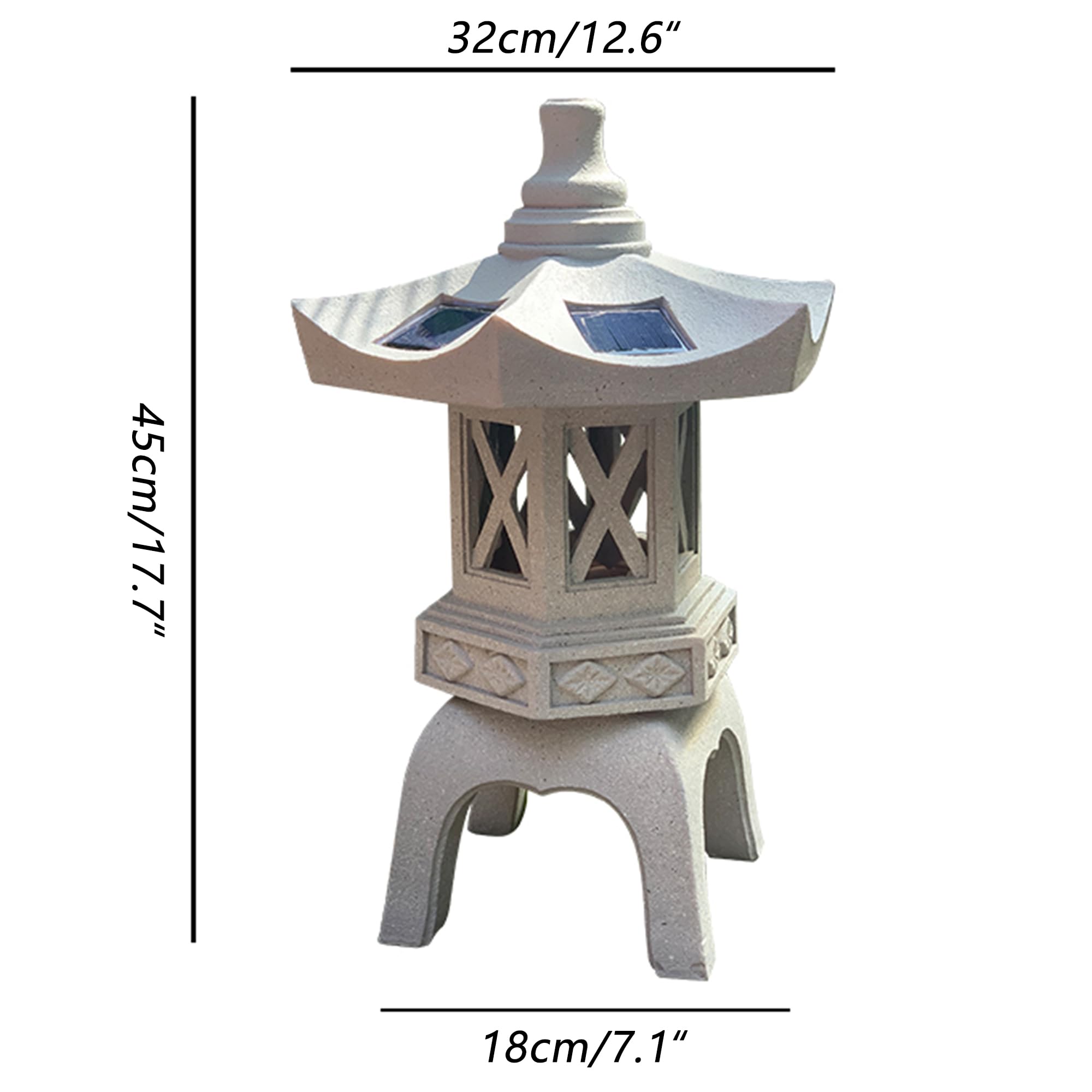 plaintext Statua Lanterna Pagoda ad energia Solare per Decorazioni da Giardino Esterno, Scultura Stupa in Pietra con Luce a LED, Perfetta per Ornamenti da Giardino