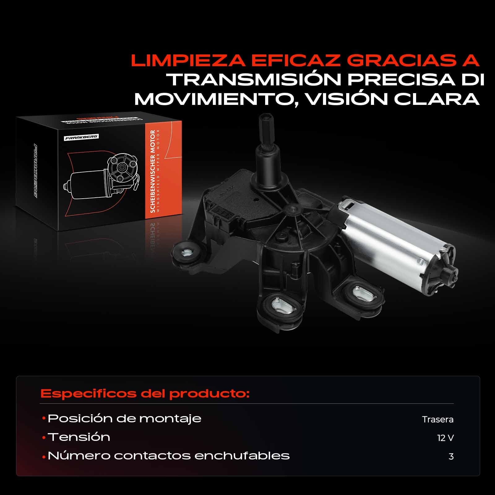Frankberg Motor del limpiaparabrisas Compatible con Viano W639 2.1L-3.7L Vito Bus W639 2.2L-3.7L Electric Vito/Mixto Furgoneta W639 2.2L-3.7L Electric Replace# 6398201008