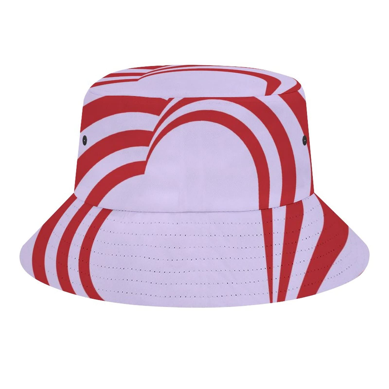 LsjueeHypnotic 3D Hearts Bucket Hat Summer Beach Sun Hat Packable Fisherman Cap