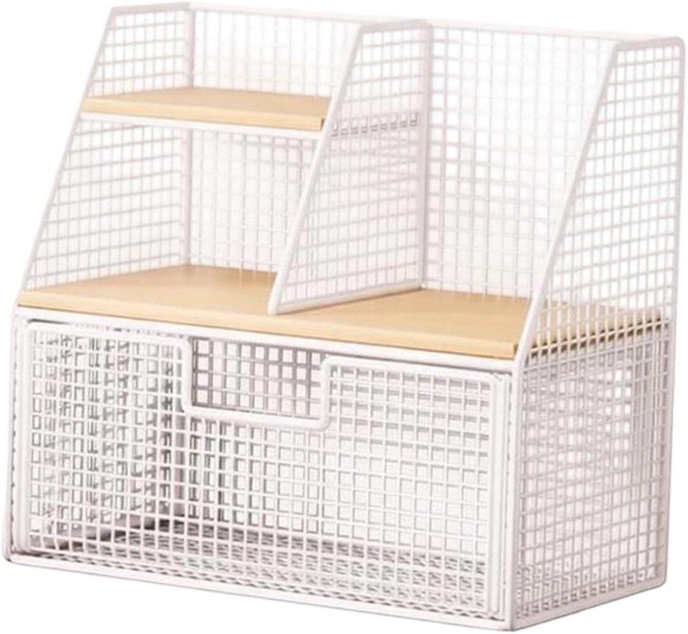 Organizer, Display Stand with Removable Drawer and Compartments, Coffee Organizer for Office Cabinet and Pantry, Black S