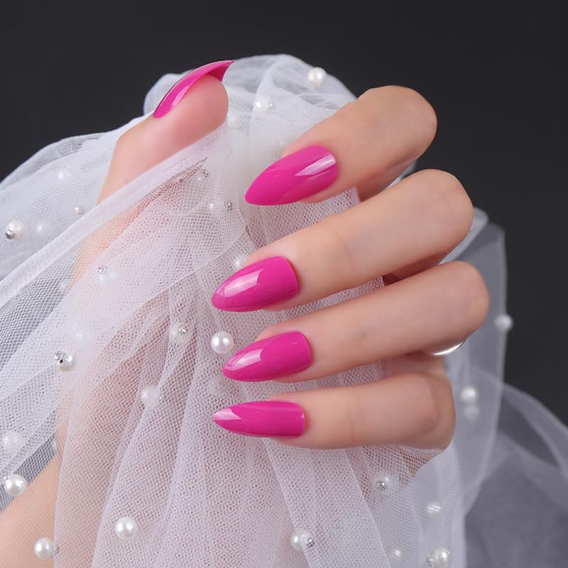 Buddy Jelly Trends Premium Solid Color 24pcs Stick-on Nails set, with Easy Glue Tab application, Nails are Reusable & Unbreakable (JJL-05)