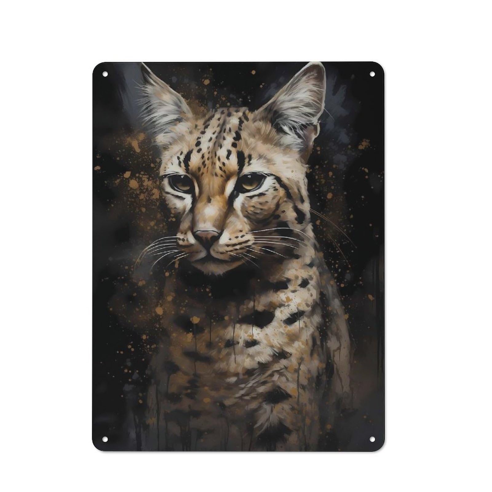 Junmoney Savannah Cat Darling Country Style Metal Wall Decor 40X30cm, Decorative Metal Sign For Kitchen, Cafe, Pantry Or Dining Room