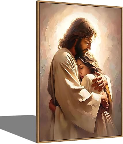 Miniatura 10 de Fchen art Póster de fe de Jesús y cordero, arte de Dios, arte religioso de pared, póster de Jesús de Cristo Jesús, lienzo impreso para decoración de