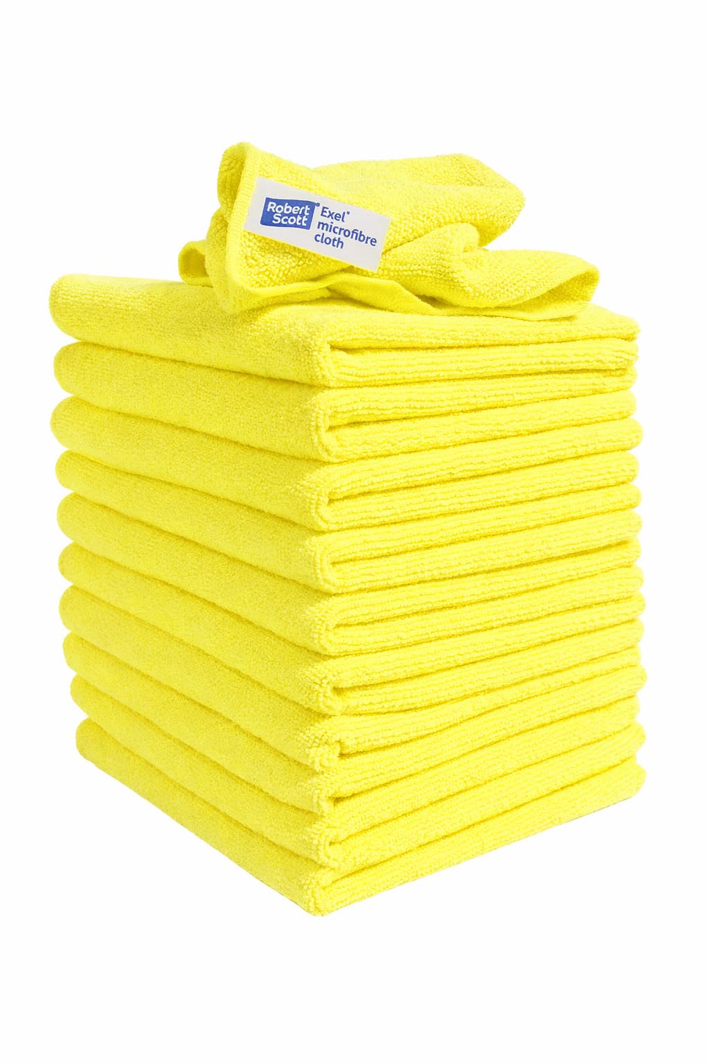 Exel Yellow 20 Pack Of Microfibre Genuine Brand Magic Cleaning Cloths. Chemical Free Cleaning. Anti Bacterial Microfiber Cloths For Amazing Smear Free Wiping.