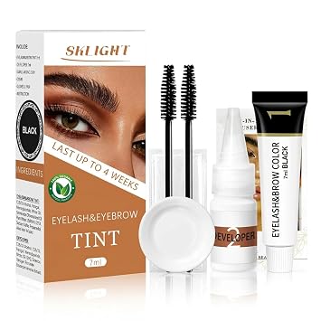 Lash Color Kit, Natural Black Eyelash & Eyebrow Color Kit, Voluminous Coloring for Lash and Brow with Herbal Ingredients, Safe & Easy to Use, Temporary Color up to 2 Weeks, 7ml