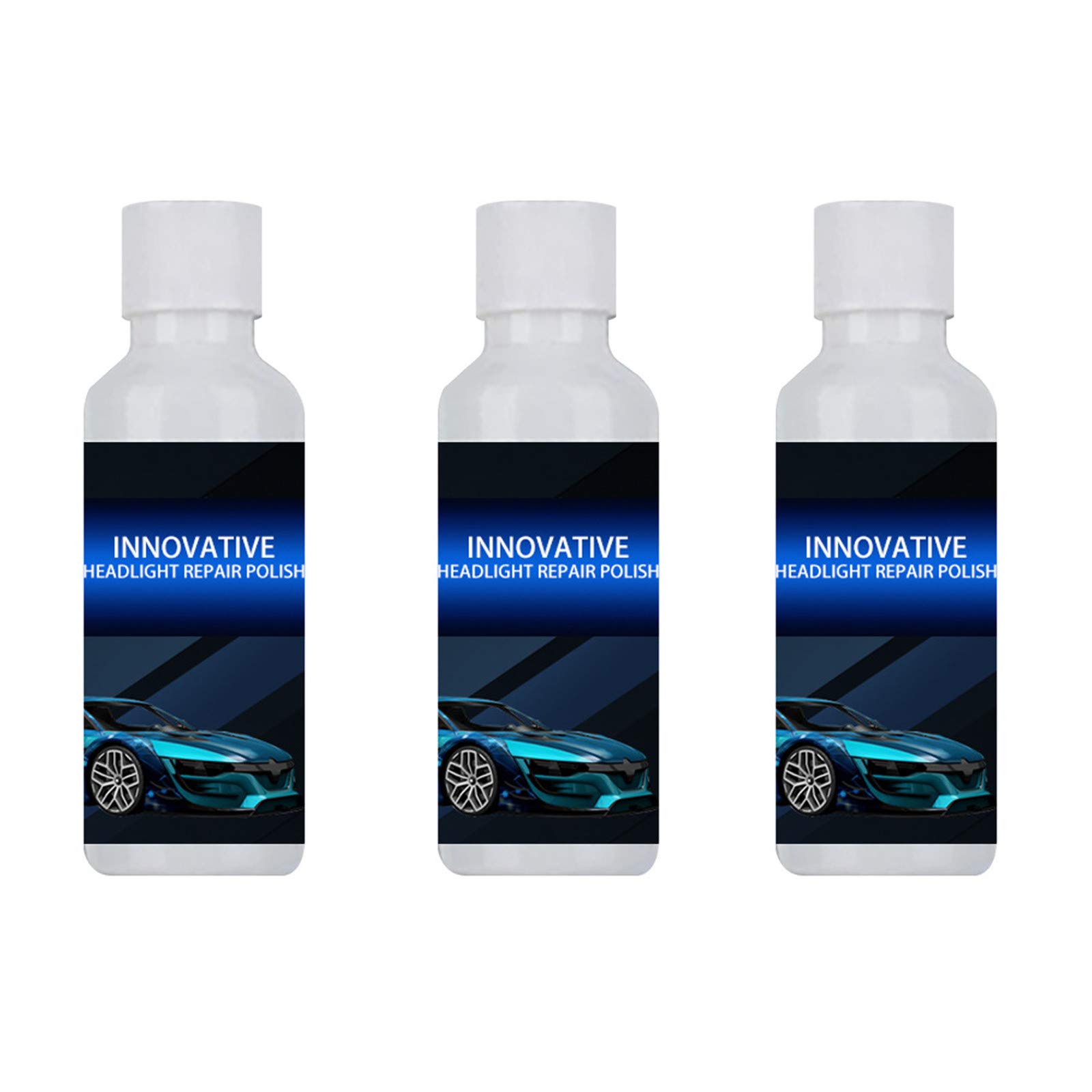 GENMAI 3Pcs Powerful Car Headlight Repair Agent, Innovative Car Headlight Renewal Polish, Durable Car Headlight Restoration Repair Coating, Car Headlamp Repair Fluid Liquid Kit 20ml