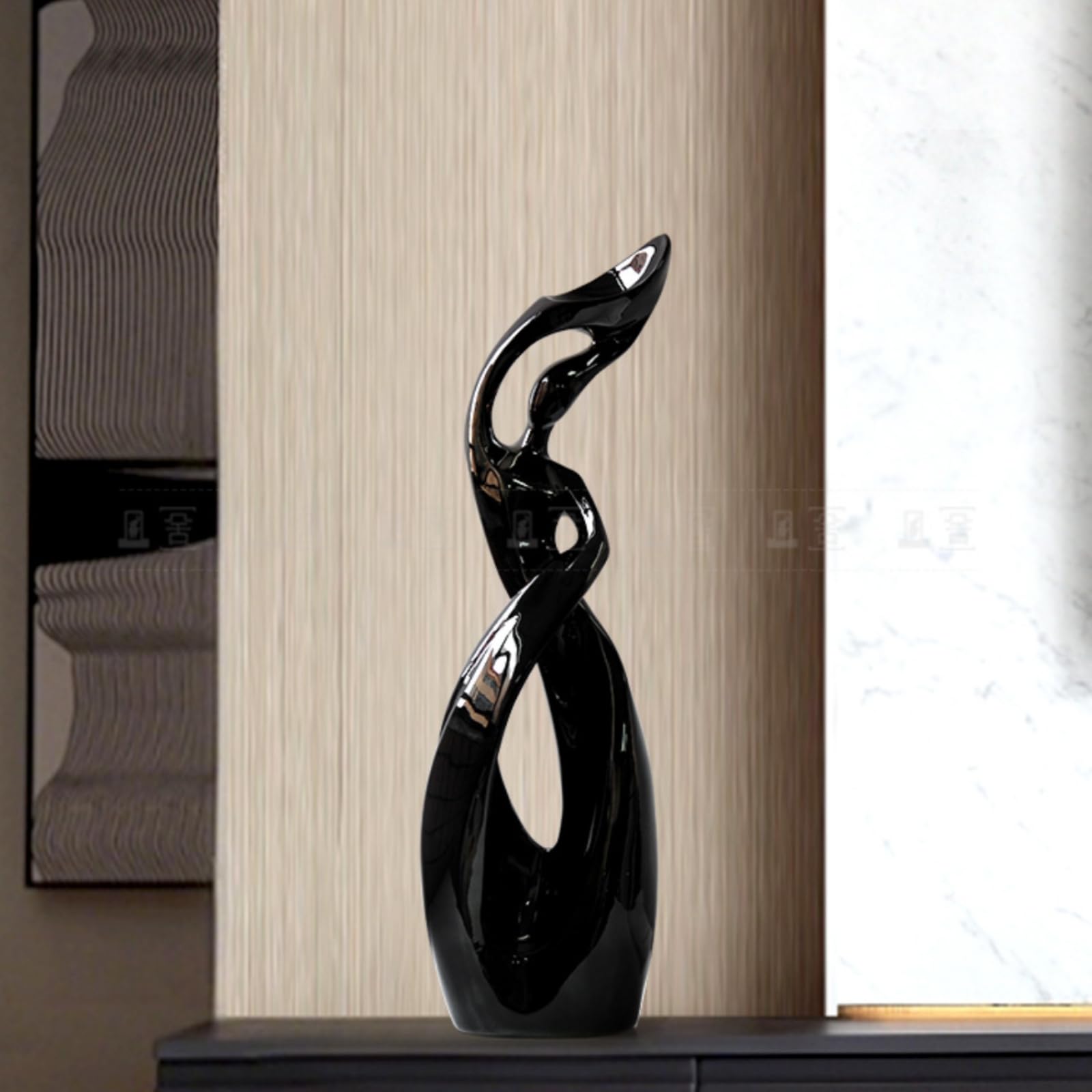 rockible Scultura Concettuale in Resina Design Astratto Statua Alta e Stretta Stile Moderno Figura Umana Concettuale per Soggiorno, Ufficio, Oro