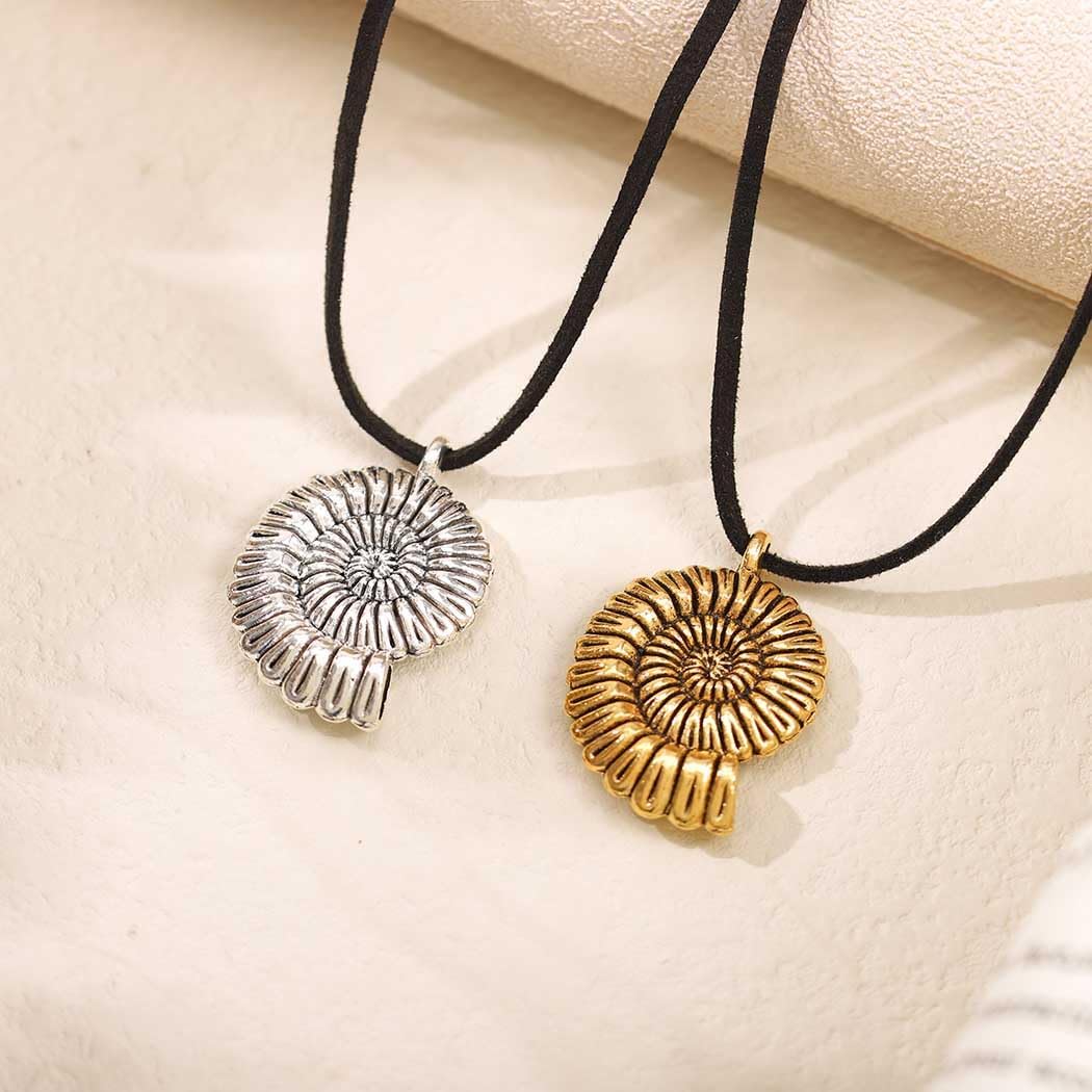 Yalice Black Suede Leather Necklace for Women Seashell Conch Pendant Necklaces Vintage Gothic Jewelry - Image 6