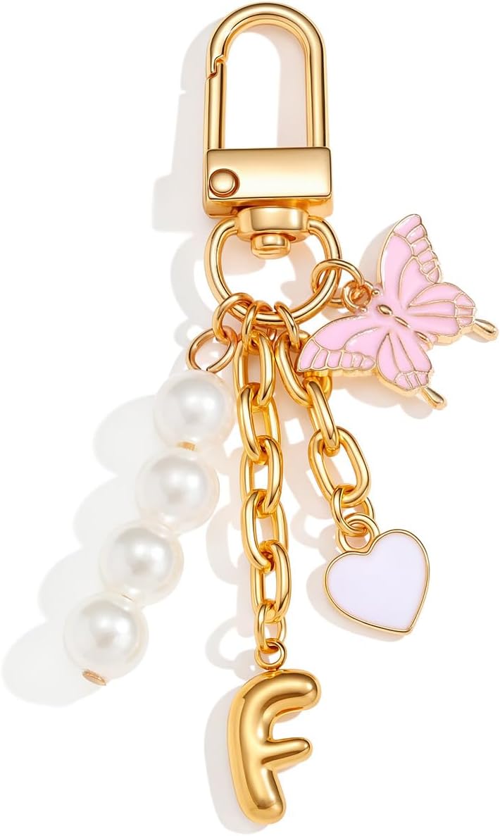 Cross Keychain Heart Butterfly Bag Charm Key Chain Accessories for Women Car Key Ring Bag Purse