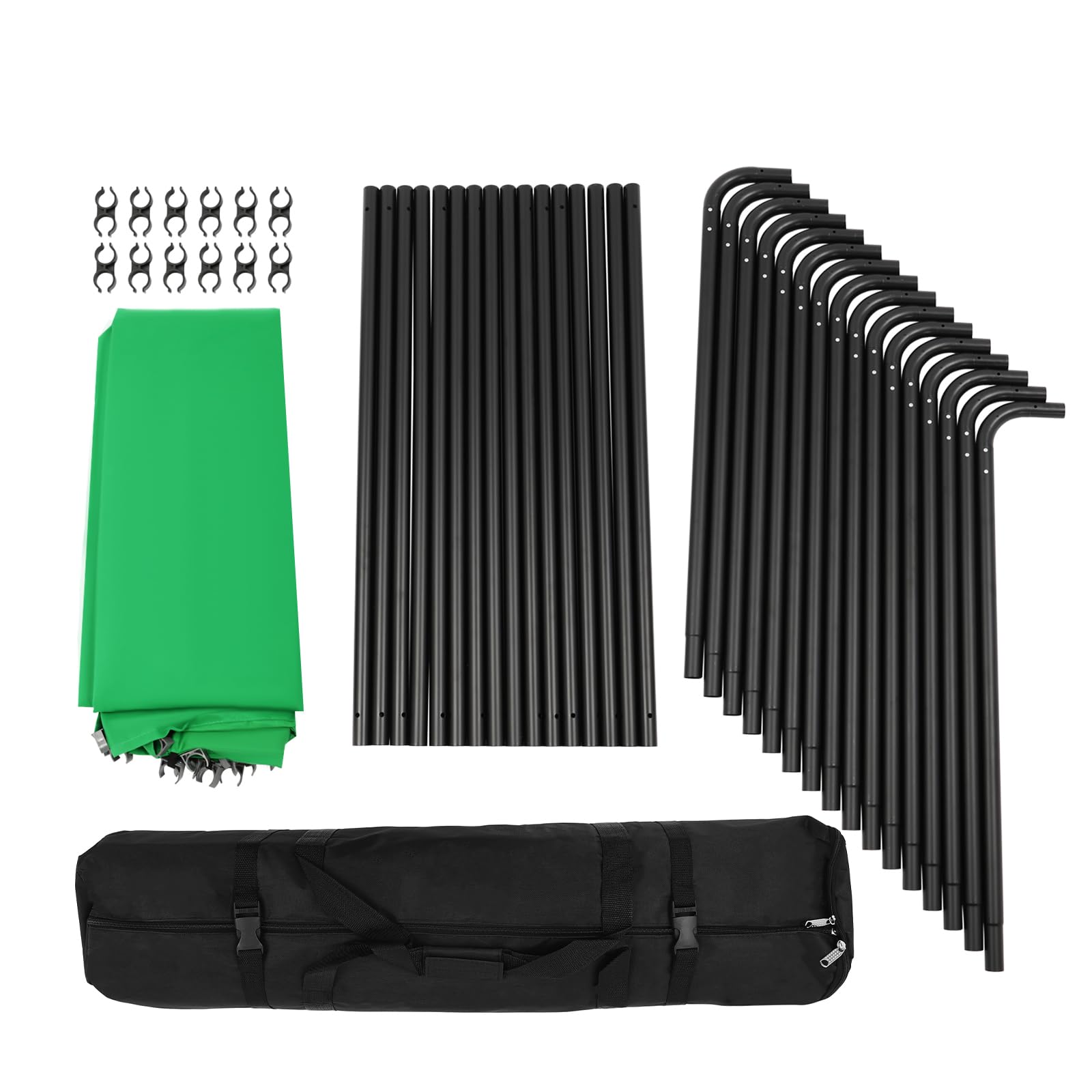 Sfondo pieghevole con tessuto verde, 4 x 2,4 m, set di sfondo per studio fotografico, Green Screen per Chroma Key, riprese video, streaming live streaming, custodia inclusa