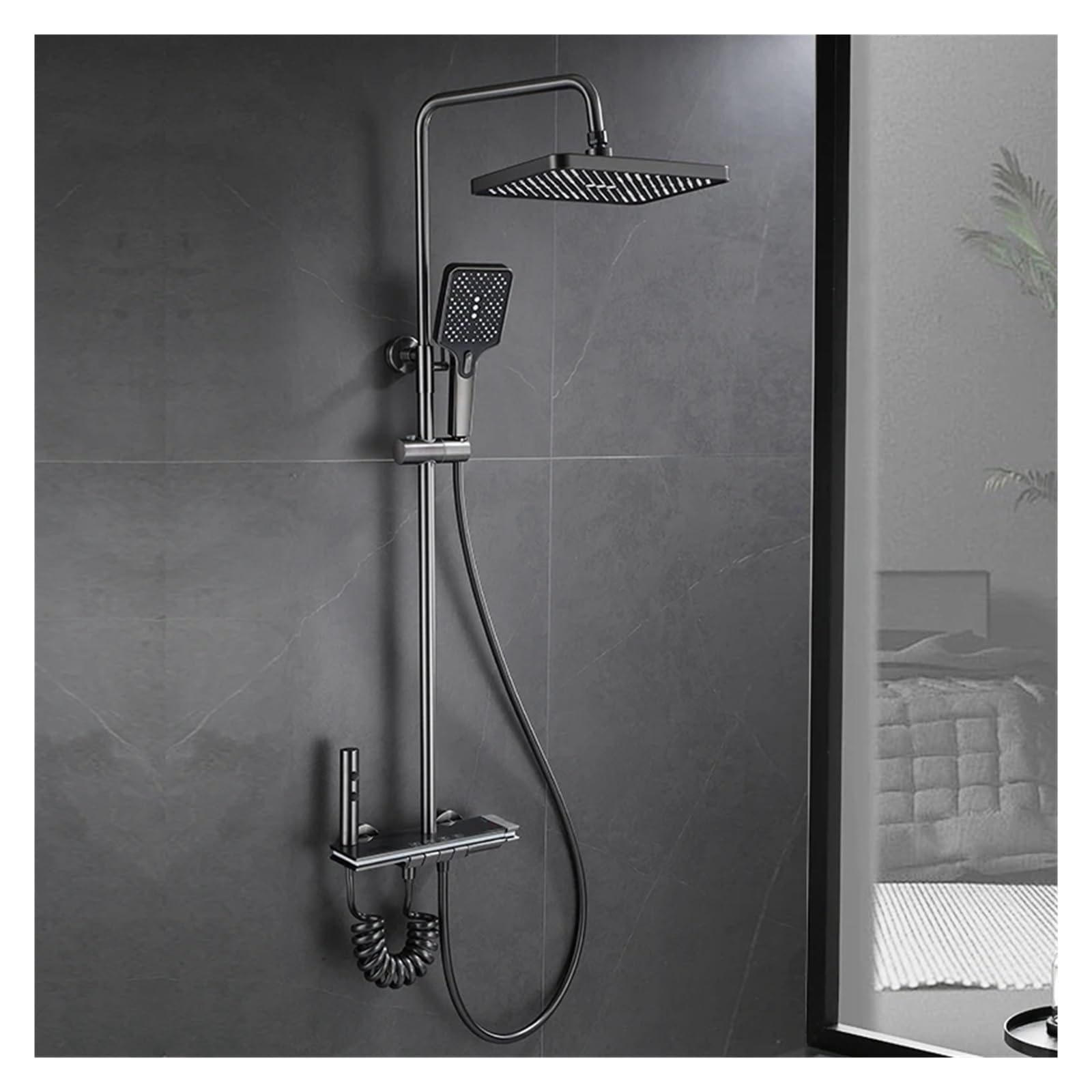 GLJTUO Shower Kits, Digital Shower System Intelligent Bathroom Temperature Display Shower Faucet Set Rainlfall Bathroom Mixer Bidet Shower Set Octopus feet