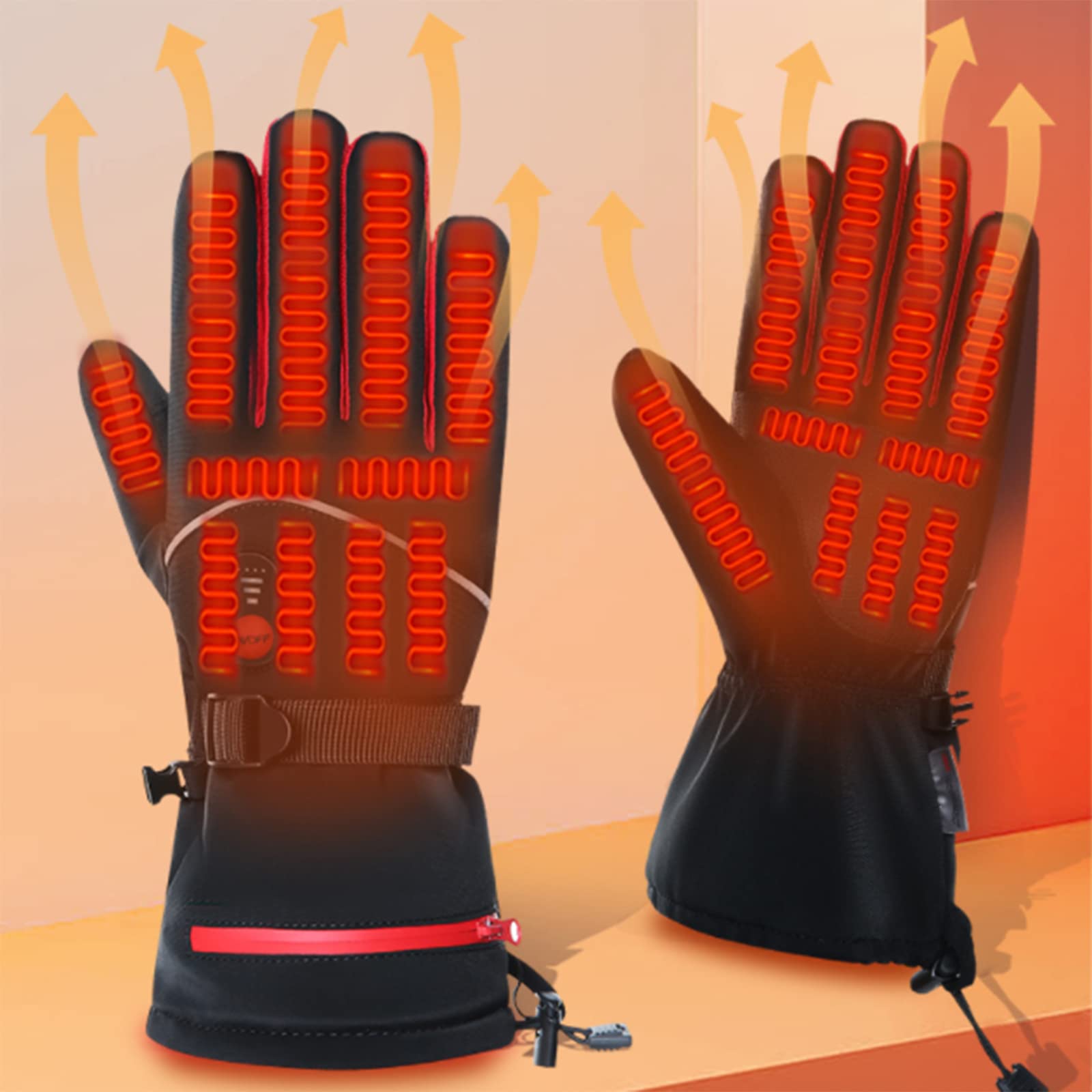 Gants chauffants contre l'engourdissement des mains avec doigt tactile intégré