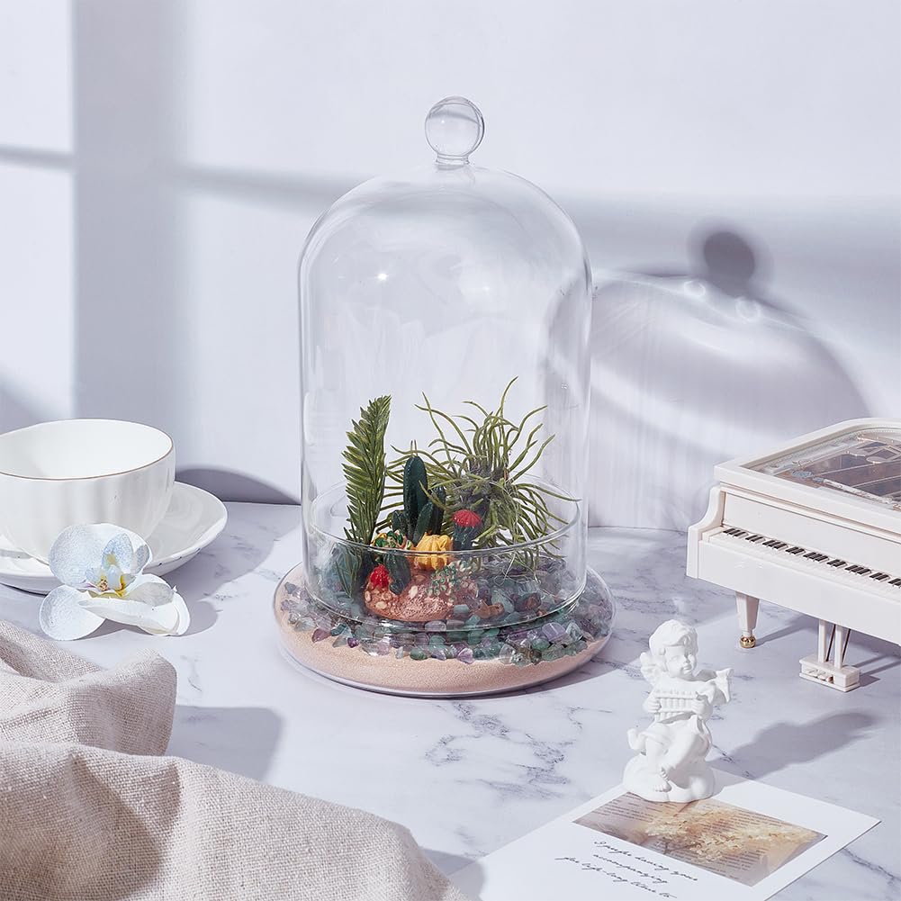 Amazon.co.jp: UNICRAFTALE クリアガラスベルジャー 8.25インチx4.7