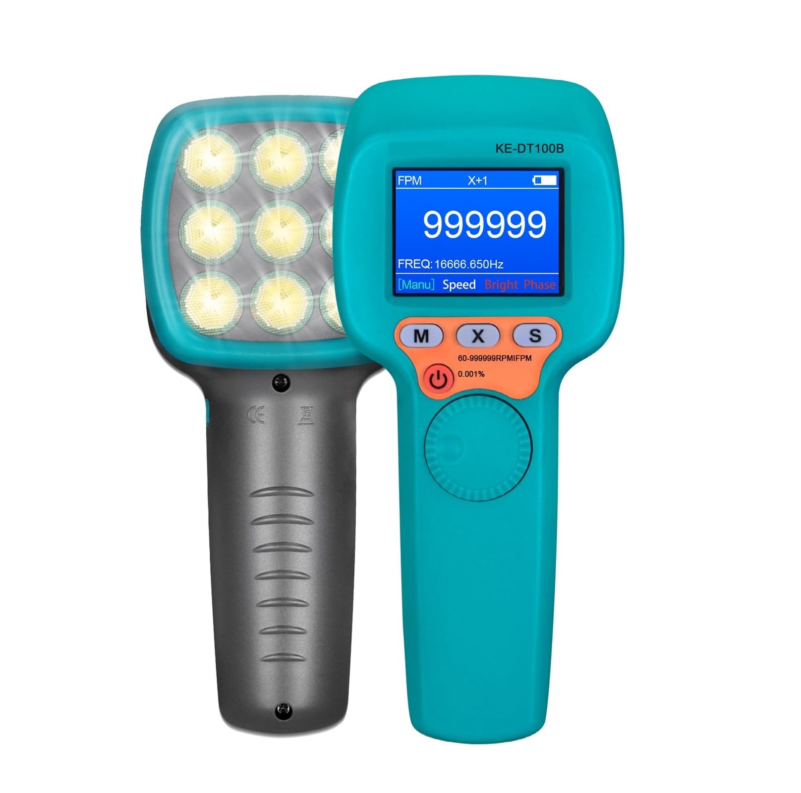 Estroboscopio digital LED DT100B, tacómetro de 60-999.999 RPM, probador de velocidad sin contacto for bomba de ventilador de motor Observación en tiempo real