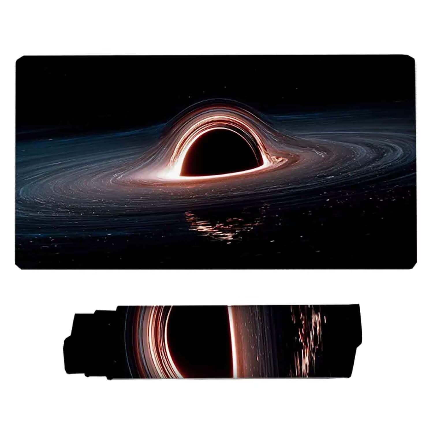 Czarna podkładka pod mysz planeta XXL podkładka pod mysz 1200 x 600 mm podkładka pod mysz z zszytymi krawędziami i gumową podstawą antypoślizgowa podkładka pod mysz XXL do komputera, laptopa