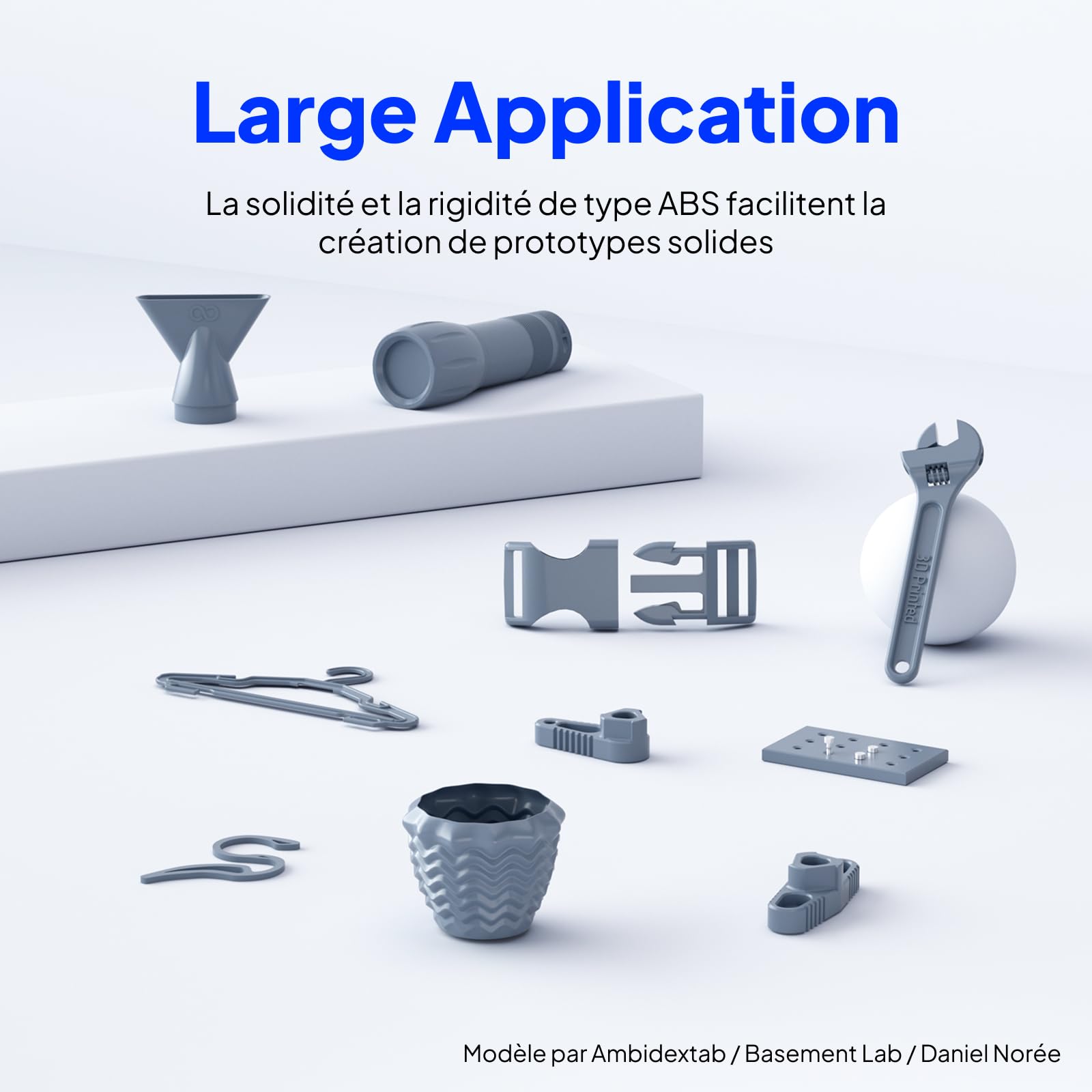 ELEGOO Résine Tough pour Imprimante 3D, Résine Robuste avec Haute Dureté, Faible Viscosité, Faible Retrait, Compatible avec Imprimantes 3D MSLA/LCD/DLP, Gris 1000g
