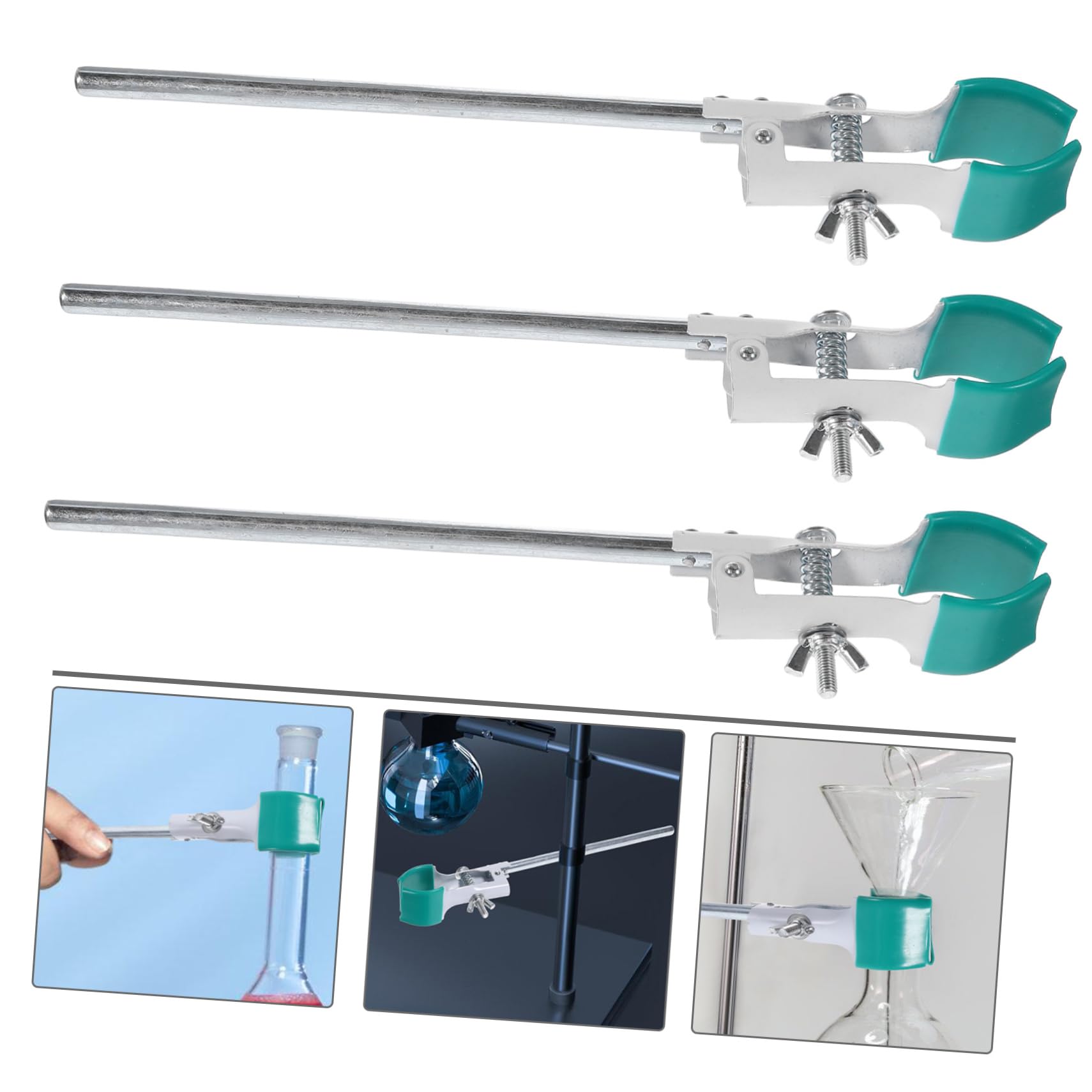 iplusmile Kit De Pinces Pour Flacons 3 Pièces Pinces Pour Béchers Pinces Pour Tubes À Essai Accessoires Pour Tables De Titrage Pinces Fixes À Fond Rond
