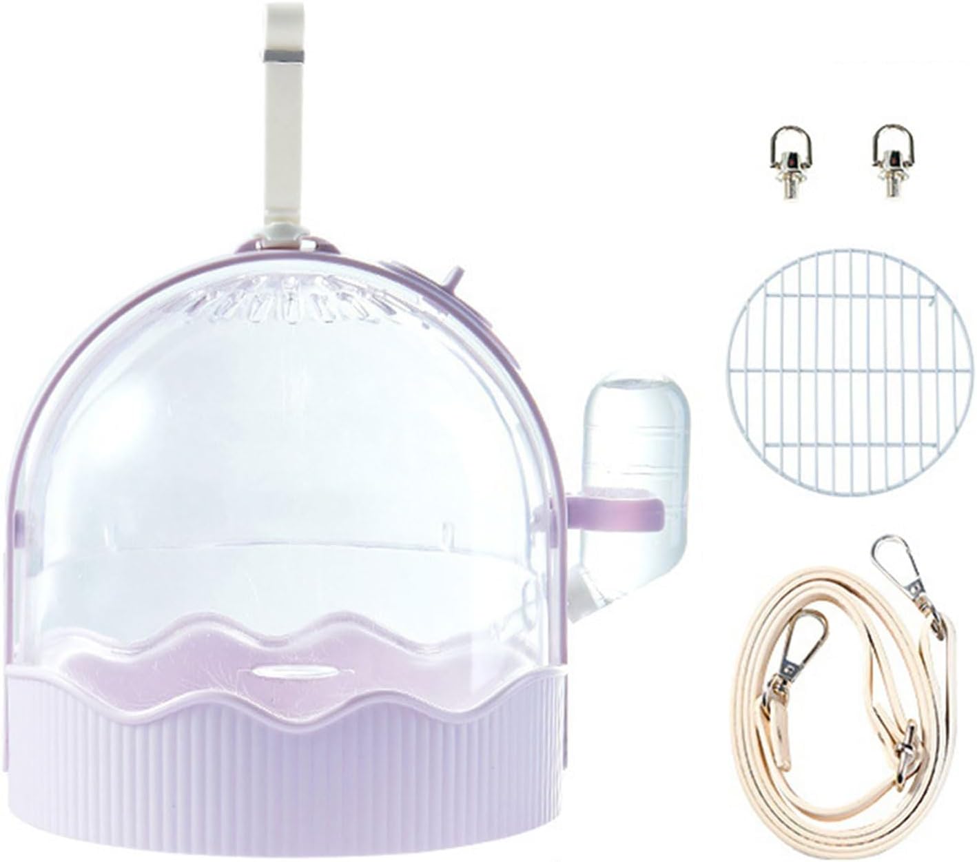 Small Pet Carrier Cage Portable Outdoor Traveling Bird with 60ml Water Bottle & Station Frame Travel with Station Frame Cockatiel