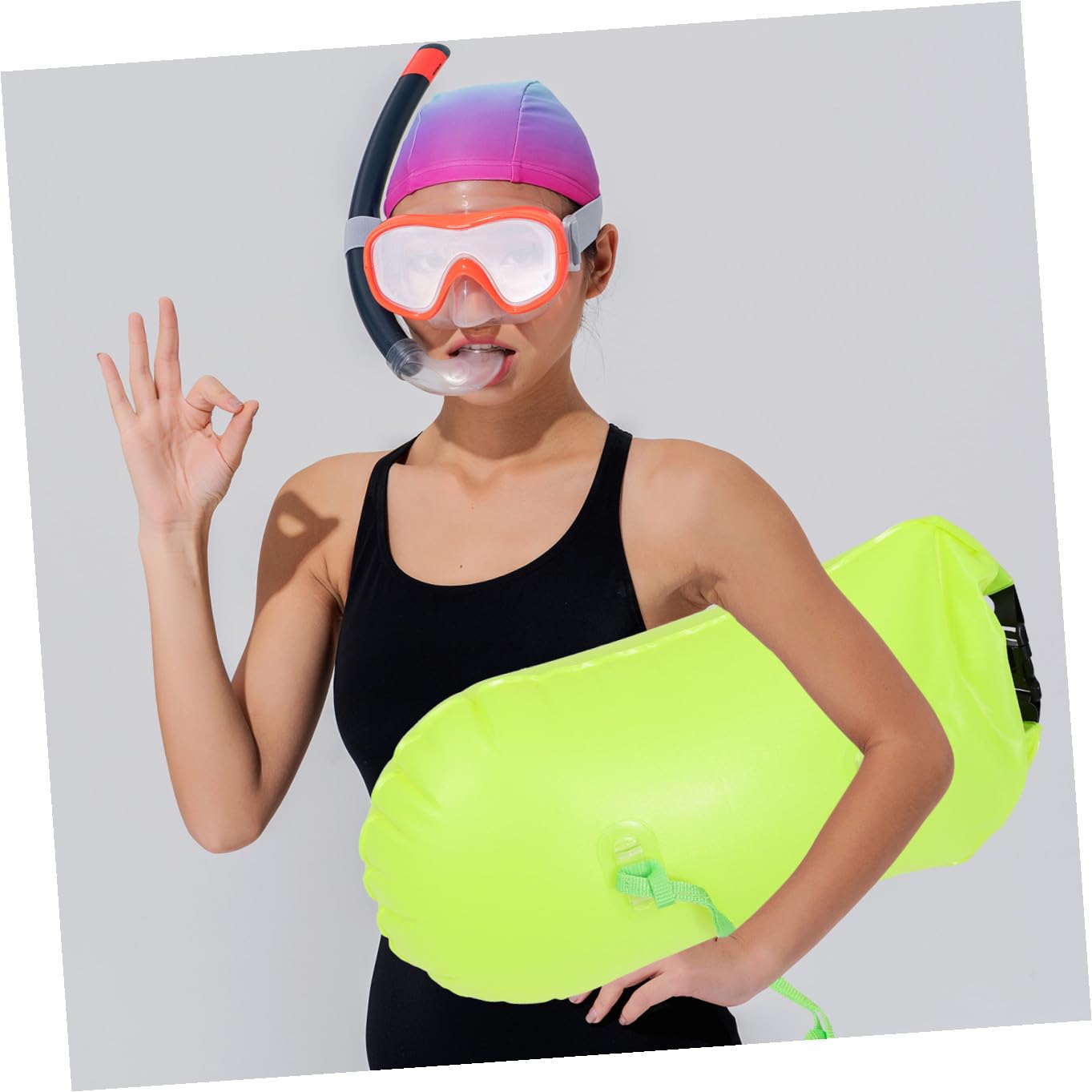 ifundom Aufblasbare Schwimmbojen Leicht und Tragbar Grün 2 Stück aus PVC für Freiwasserschwimmen und Outdoor Aktivitäten