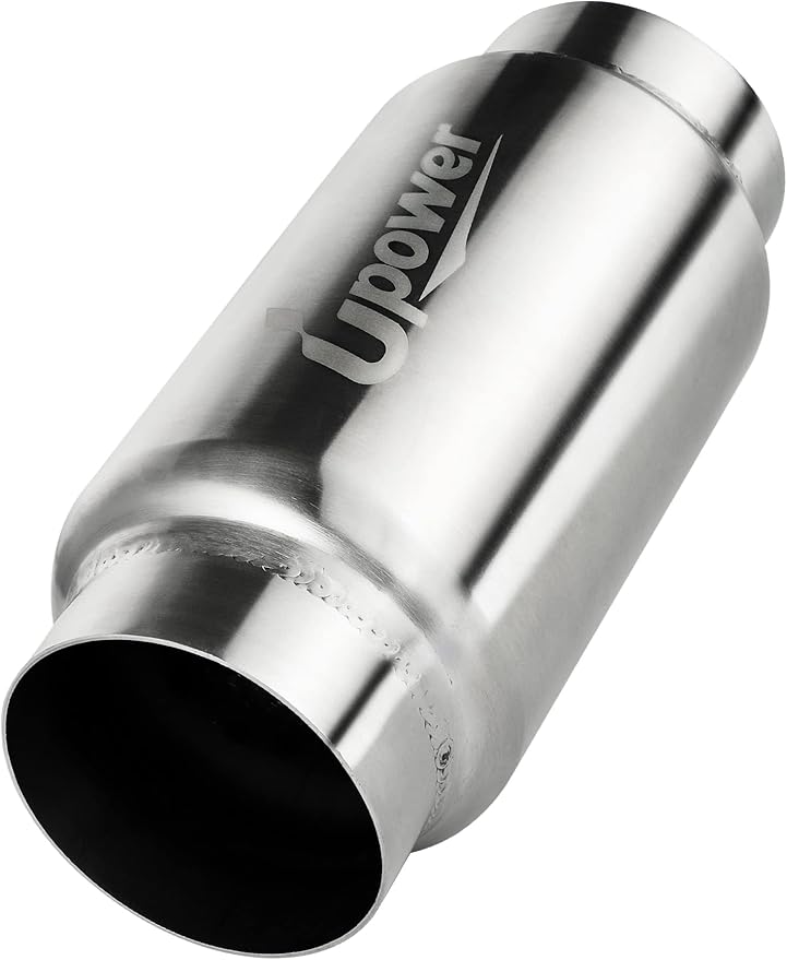 UPOWER 3" Inlet&Outlet Exhaust Resonator,9" Overall Length