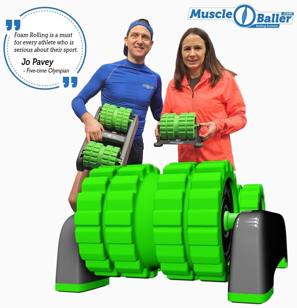 BackBaller Foam Roller (Ridged) - Muscle Roller for Deep Pain Relief. Ideal for Runner Cyclist Footballer Athlete