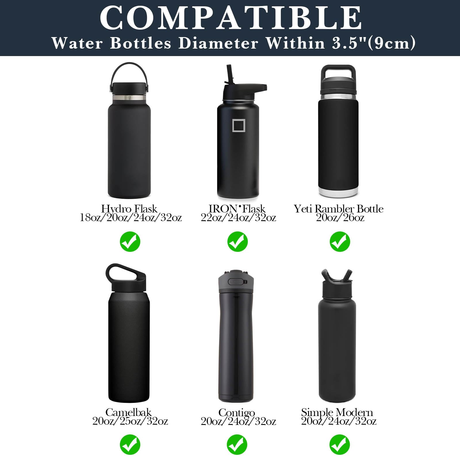 Linkidea Magnetic Water Bottle Sleeve Pouch Compatible with YETI Rambler Bottle 18oz/20oz/24oz/32oz, Hydro Flask Wide Mouth - Image 3