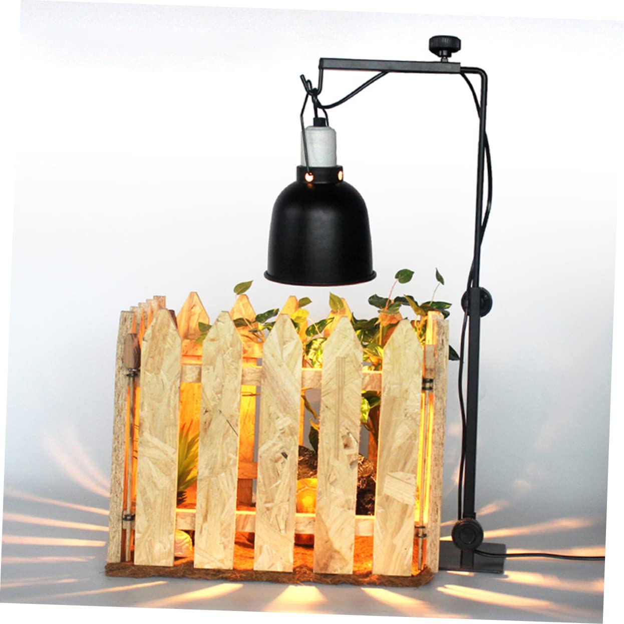 Hemobllo Supporto per Lampada per Rettili in Metallo Ad Altezza Regolabile Supporto per Lampada Riscaldante Facile da Installare e Utilizzare