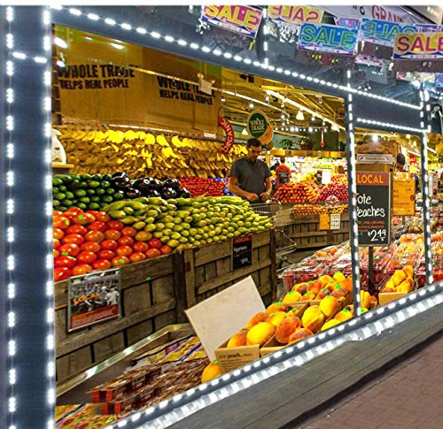 Image of LED Module Windows Lights - 3000K White, 100pcs, 49.8 Ft, 5730 SMD, 150LM Per Module, IP65 Waterproof for Advertising Signs With Tape Adhesive Backside (No Power Supply)