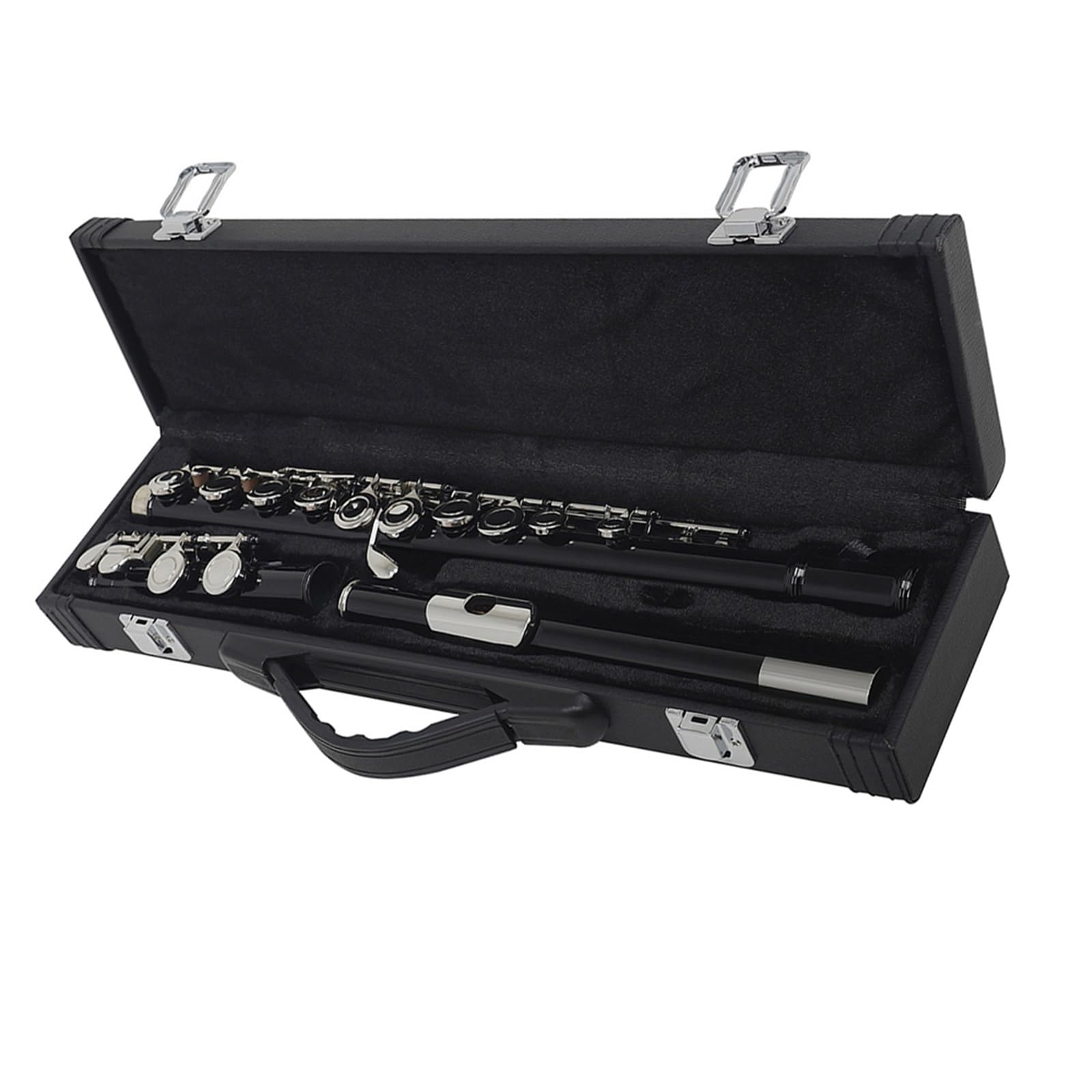 Schwarze 16-Loch-Flöte Für Holzblasinstrumente Mit Geschlossener Klappe Plus E-Klappe, Vernickelte Flöte Mit Box Flöteninstrument