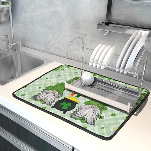 Miniatura 5 de Tapete de secado de platos para el día de San Patricio 18 x 24 pulgadas tapete de microfibra absorbente de secado de platos para el hogar cafetería