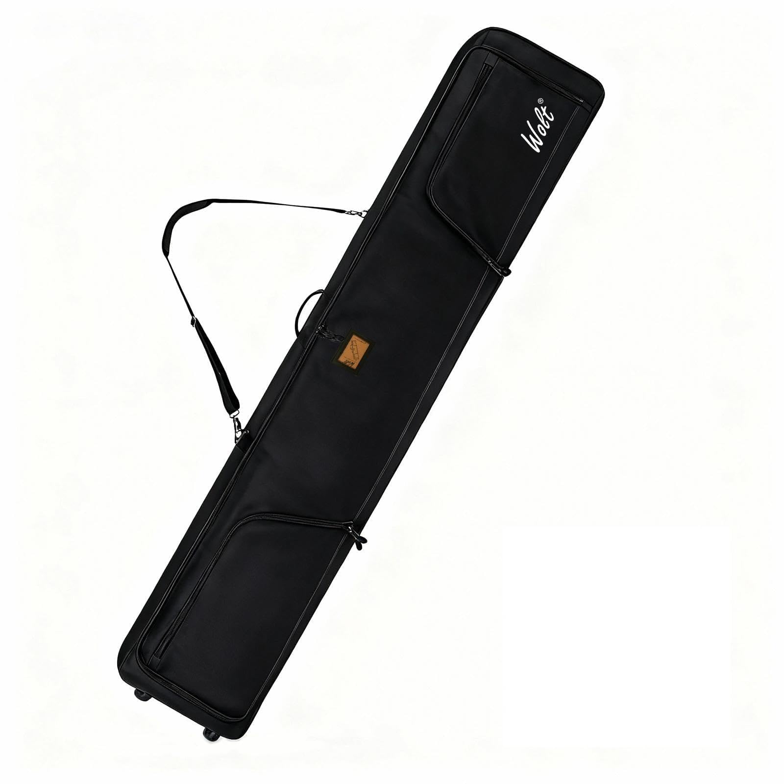 WOLT Rolling Ski Bag - Padded Snowboard Bag Carrier with Wheels for Air Travel, Fit to Double Pairs of Skis up to 175 or 190 cm