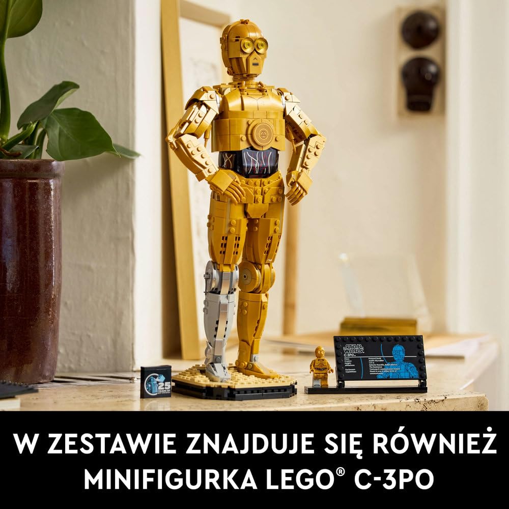 LEGO Star Wars C-3PO 75398 | Model droida, kolekcjonerski zestaw klocków dla dorosłych, prezent dla fana Star Wars, ozdoba na biurko, 1138 elementów