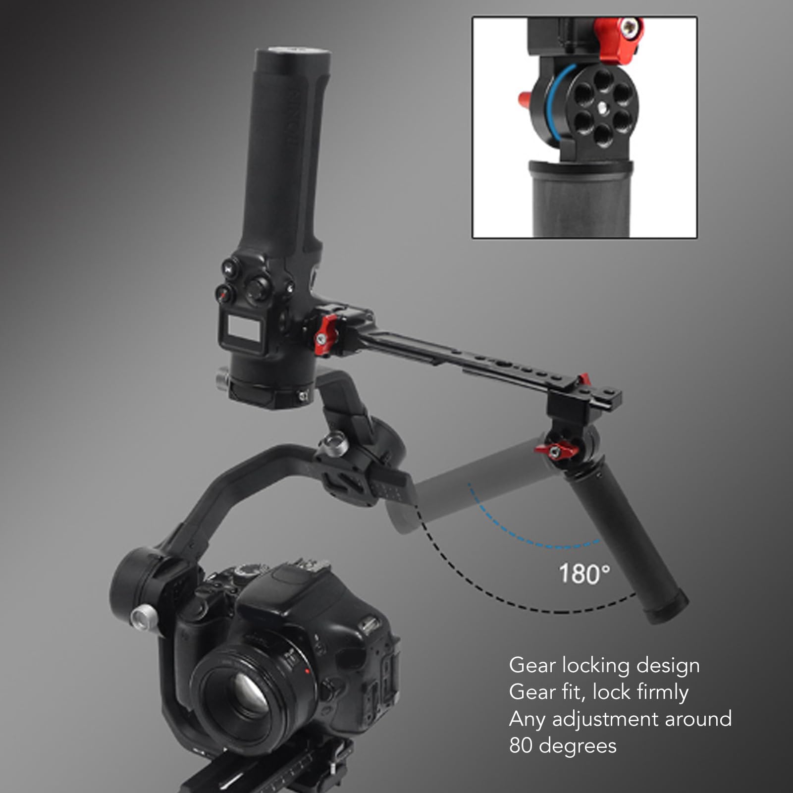 Haofy Camera Supérieur Handle Design Conception Pliant Double Utilisation Grip pour Ronin RS3PRO RS3 RS3MINI RS2, Angle Réglable pour Différentes Scènes