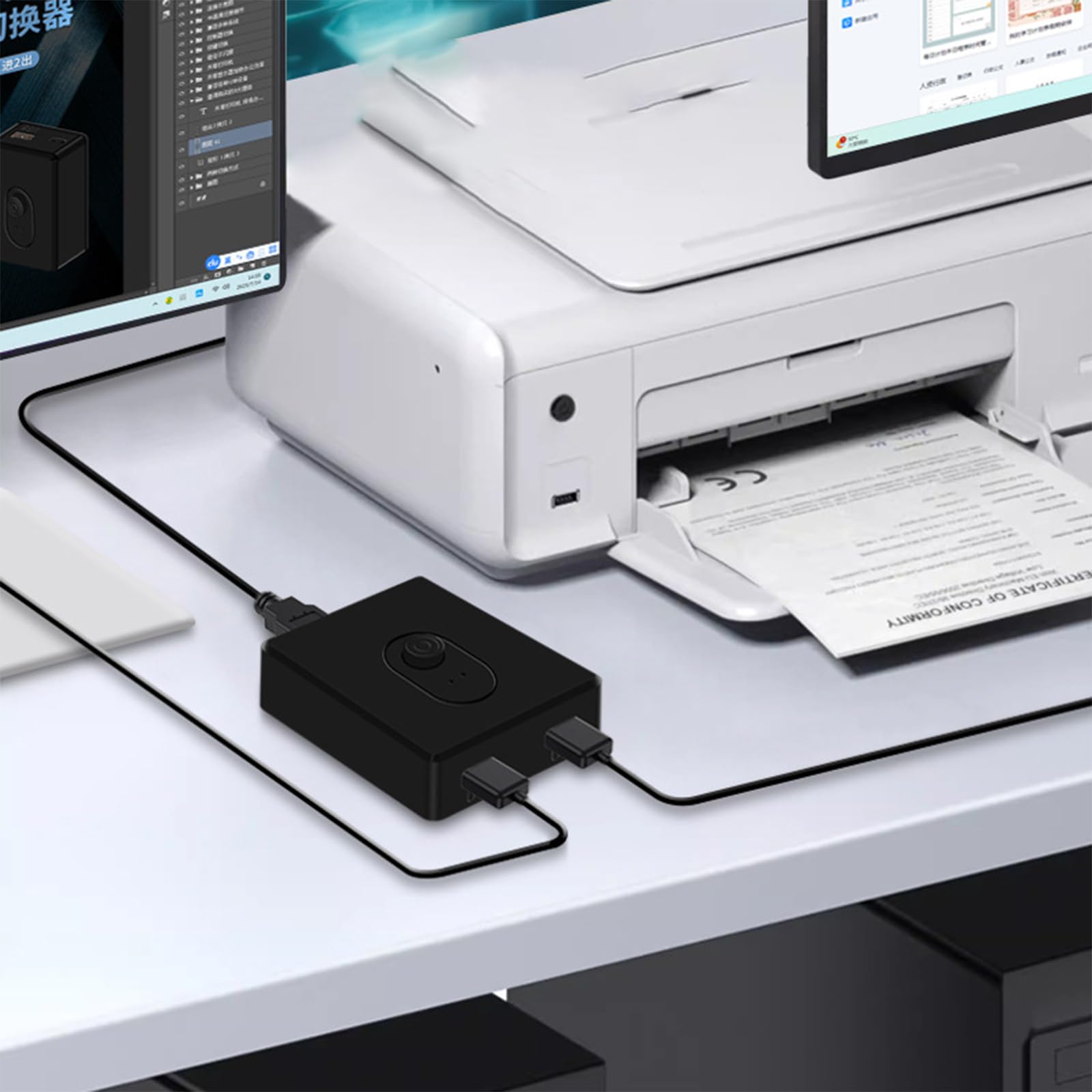 Przełącznik USB 3.0, dwukierunkowy 2 PC przełącznik 2 wejścia 1 wyjście (1 wejście 2 wyjścia), przełącznik KVM dla PC, drukarki, skanera, klawiatury, 2 komputery dzielą się 1 urządzeniem
