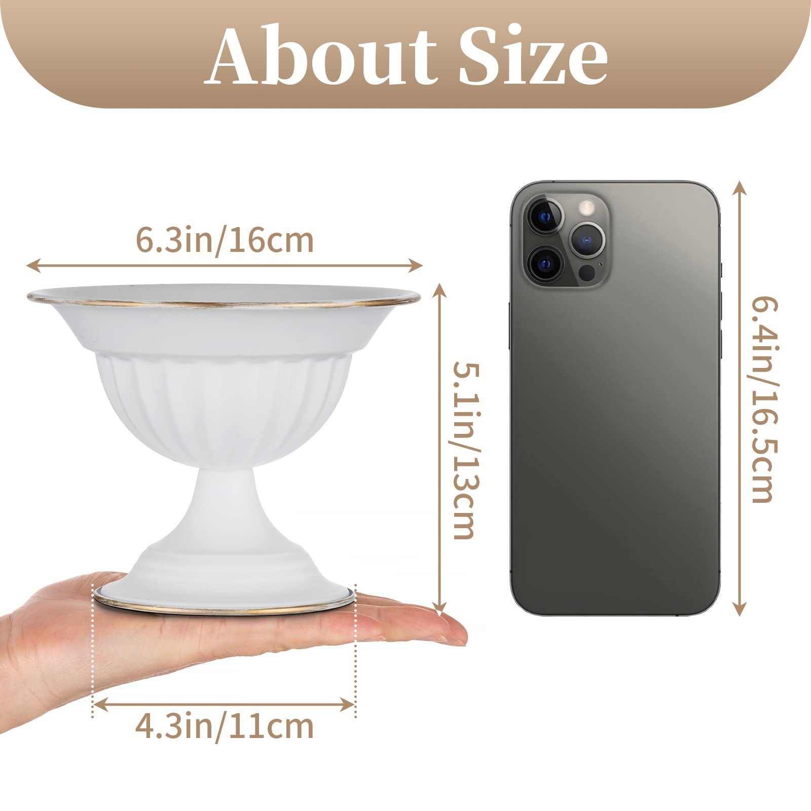 Sziqiqi Vaso Bianch per Centrotavola per Matrimoni - Vasi per Fiori In Metallo Piccolo Set of 10 Vaso per Urna per Matrimoni Feste Di Compleanno