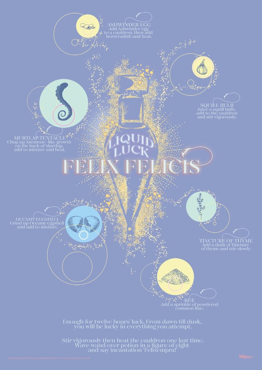 MIGHTYPRINTHarry Potter – Felix Felicis Potion – Durable 17” x 24 Wall Art – NOT Made of Paper – Officially Licensed Collectible