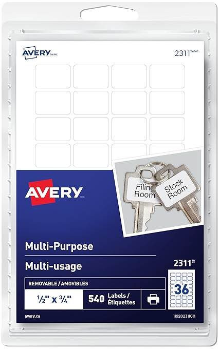 Avery 可移除白色多用途标签 2311