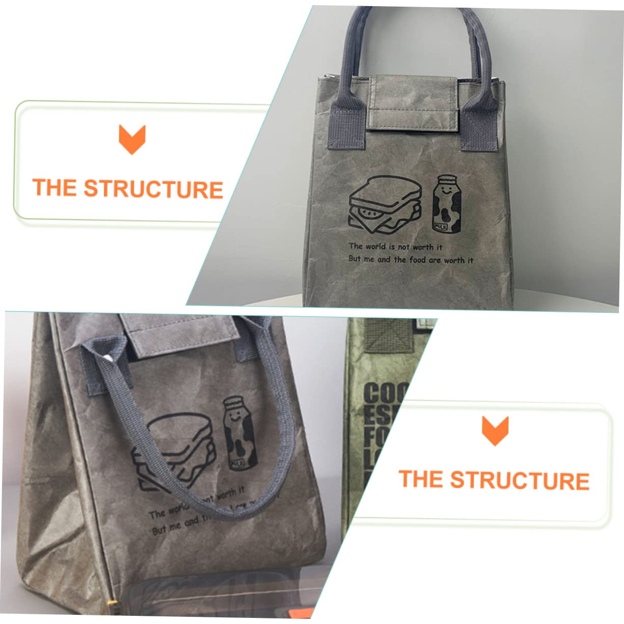 MAGICLULU 3piezas Bolsa De Almuerzo Térmica De Transporte De Insulación Para Picnic y Bag De Comida Reutilizable y Práctica