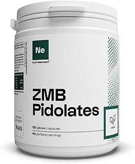 Visuel du produit : ZMB Pidolates 120 Gélules | Zinc + Magnésium + Vitamine B6 | 100% Naturel • Formule brevetée • Relaxation nerveuse et musculaire • Qualité du sommeil • Vegan | Nutrielement By Nutrimuscle
