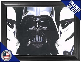 Star Wars Dark Force 3D Poster Wall Art Decor Framed Print | 14.5x18.5 | Lenticular Poster & Photo | Keepsake Gifts for Men & Girls Bedroom | Darth Vader & Troopers Star Wars A New Hope Movie