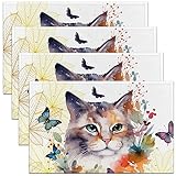 Photo Gallery set di 4 tovagliette all americana a forma di gatto, 45 x 30 cm, in acero autunnale, con farfalle, per il ringraziamento, rustico, con tintura a nodi e pasto, per sala da pranzo, decorazione per la Photo Gallery set di 4 tovagliette all americana a forma di gatto, 45 x 30 cm, in acero autunnale, con farfalle, per il ringraziamento, rustico, con tintura a nodi e pasto, per sala da pranzo, decorazione per la