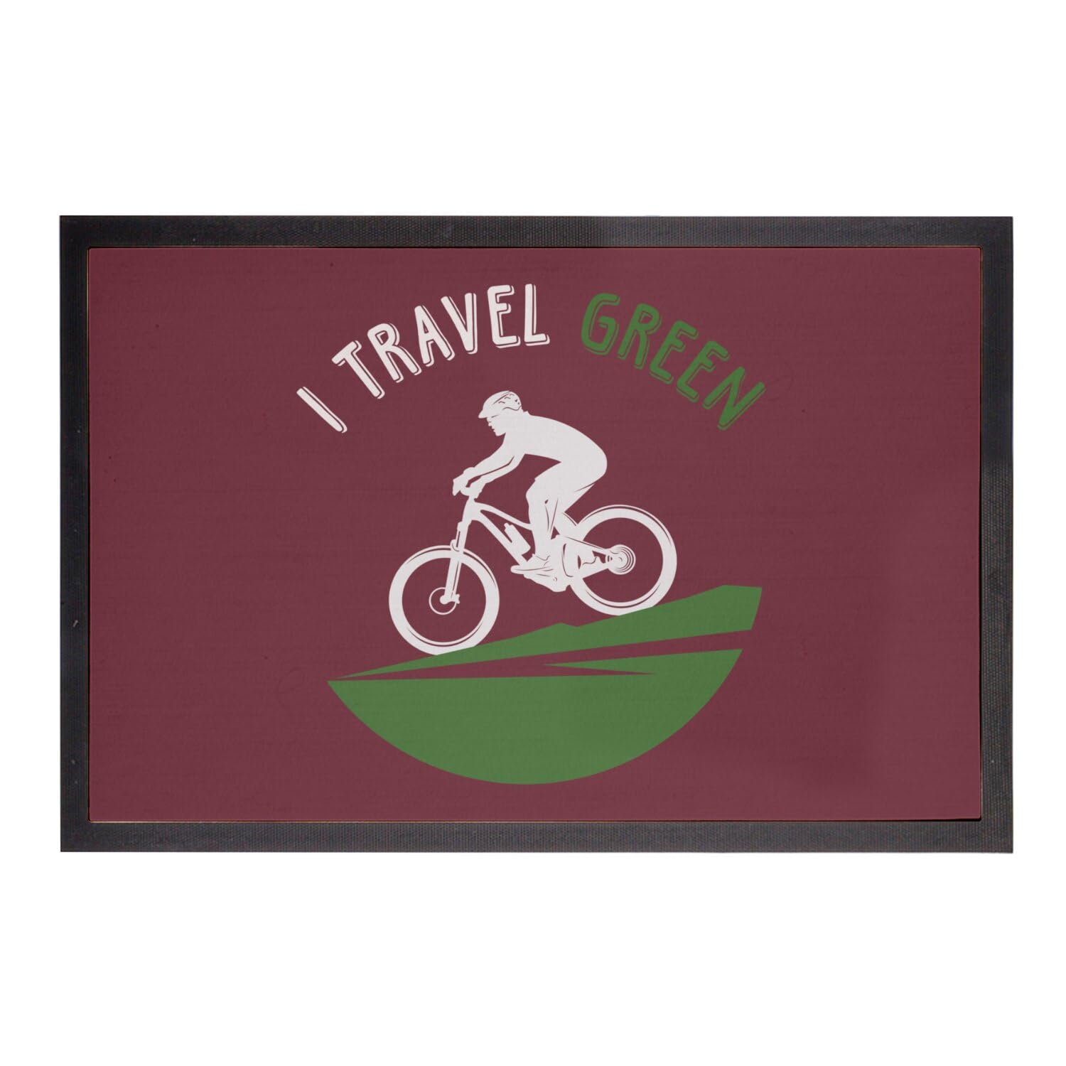 Paillasson Rouge Travel Nature grand format 75x50cm imprimé vélo de montagne