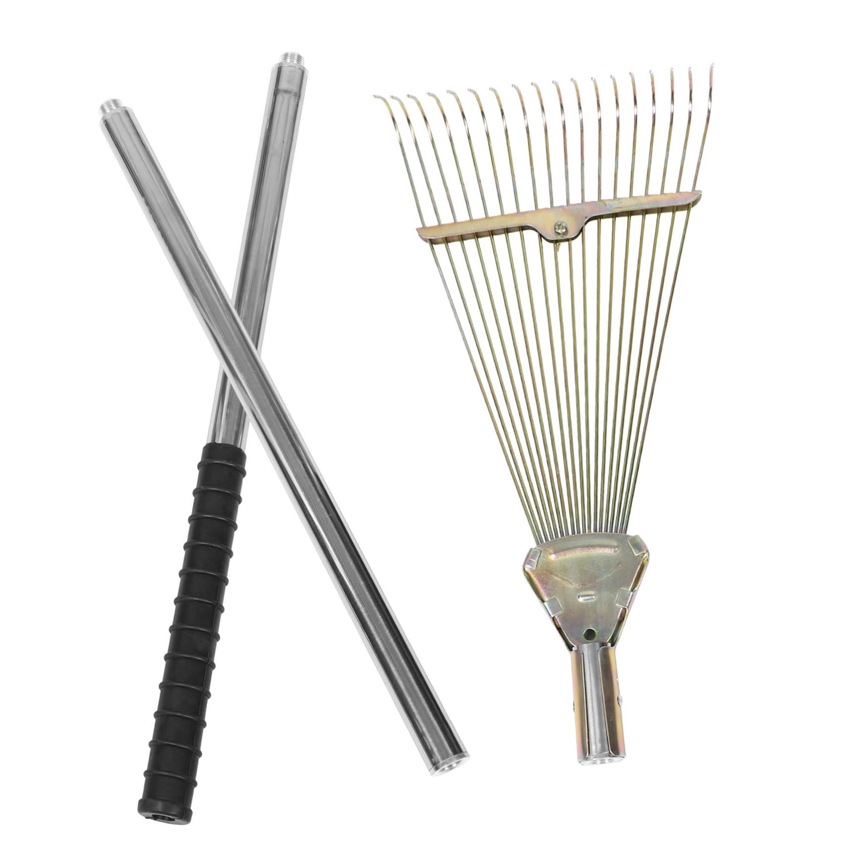 VANZACK Metallrechen für Garten Zinken aus Stahl Rasenrechen zum Entfernen von Moos und Filz Kompakter Handrechen aus Edelstahl Robuster Laubrechen für Blumenbeete und Sträucher