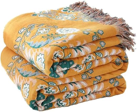 VANJOROY Bohemian Sofa Grote Bed Sprei, 100% Biologisch Katoen Zachte Dubbelzijdige Boho Gooi voor 2 3-zits Settees Fauteuil Bank en Sprei. 230x250cm-Teal/Lichtgroen