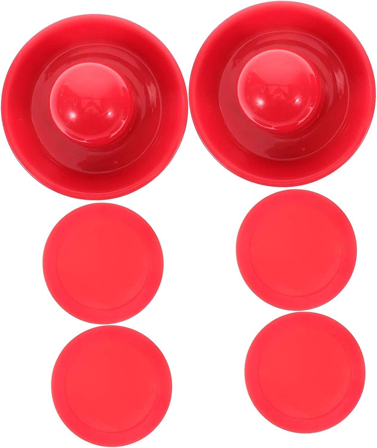 Mikinona 2pcs Air Hockey Table Pushers and Pucks Abs Plastic Replacement Strikers and Pucks for Indoor Hockey Table Equipment Enhances Hand-Eye Coordination and Family Interactive Play