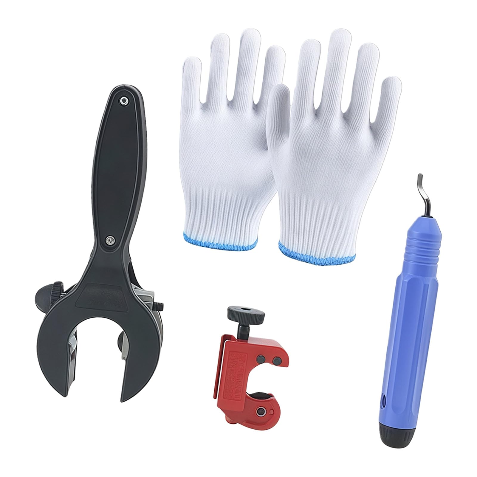 Ratchets Cutter Set for 5/16" to 1-1/8" Pipe with Deburring Tool Includes Gloves Close Quarter Tube Cutter Ratcheting Tubing Tool