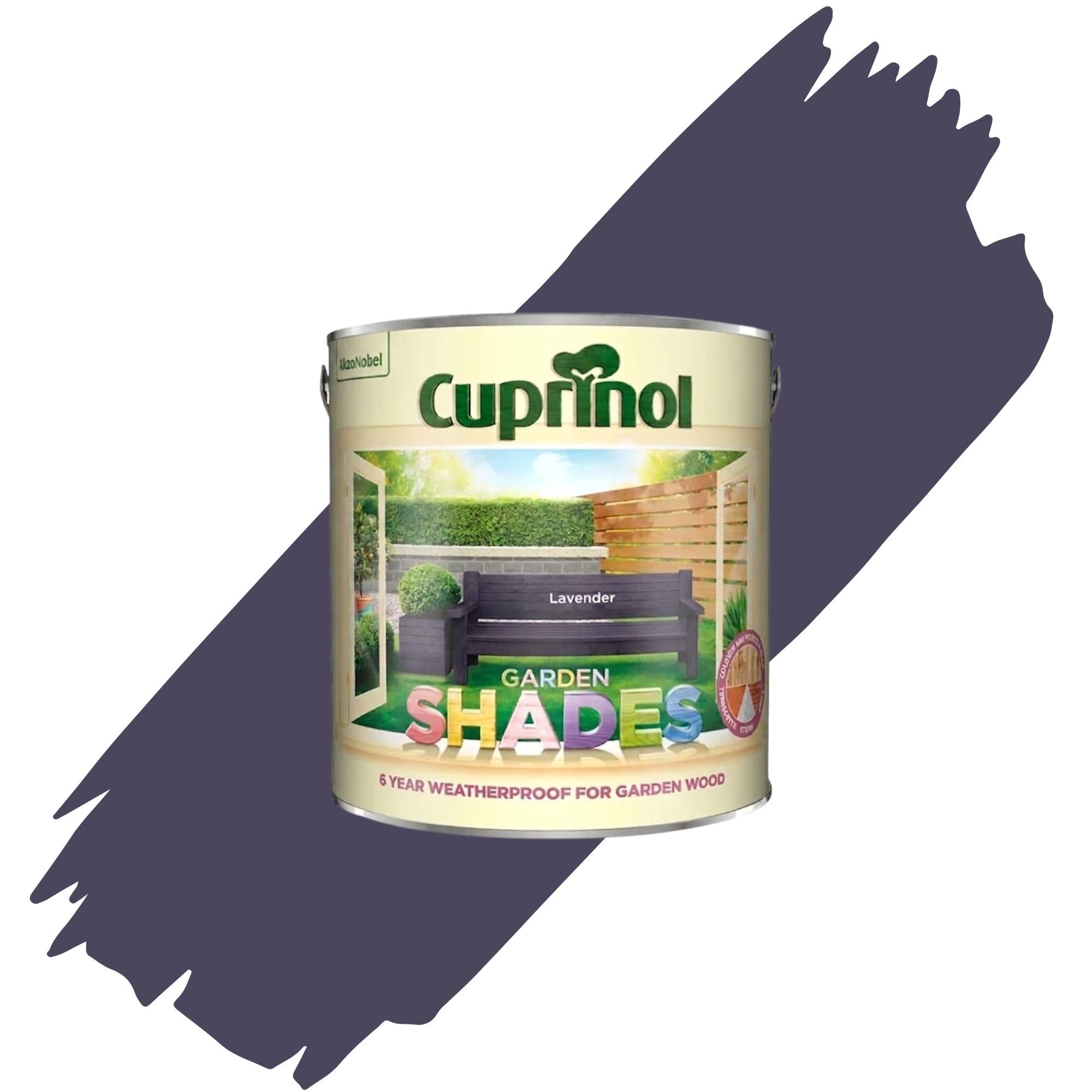 AOC24 1L Garden Shades Fence Paint, Outdoor Wood Paint For Garden Sheds, Furniture, Fences, Exterior Wood, Water Based Paints For Outdoor Surfaces, Brick, Pots (Lavender)